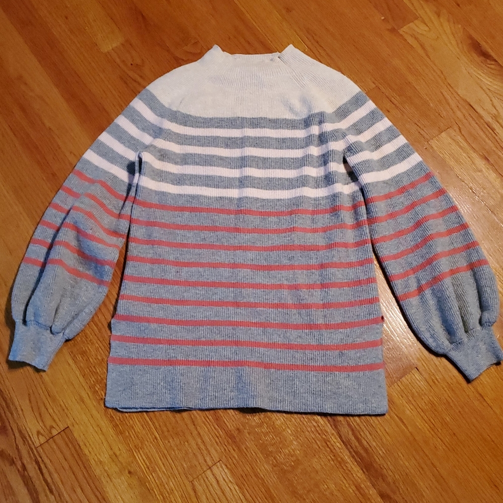 LOFT Ribbed Striped Mock Neck Sweater - Picture 5 of 6